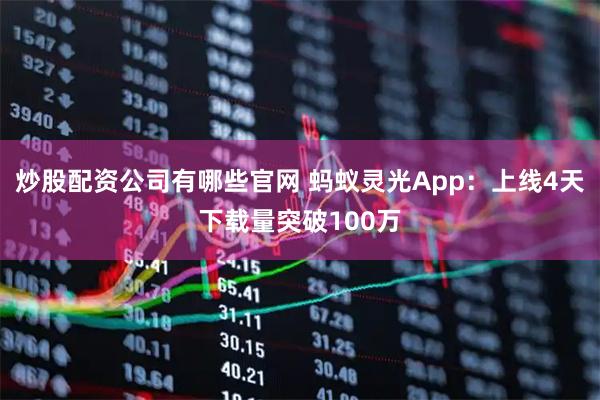 炒股配资公司有哪些官网 蚂蚁灵光App：上线4天下载量突破100万
